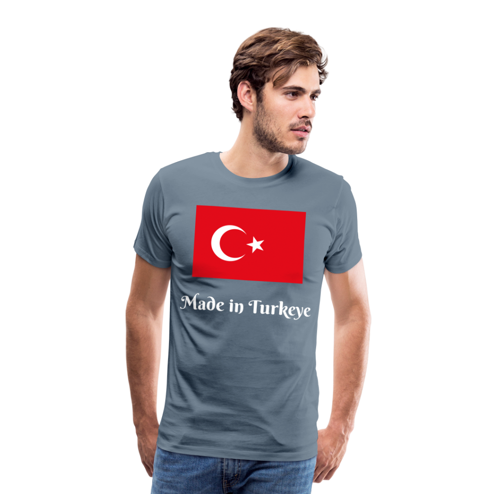 Männer Premium T-Shirt - Made in Turkeye Spruch - Blaugrau