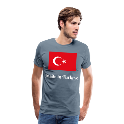 Männer Premium T-Shirt - Made in Turkeye Spruch - Blaugrau