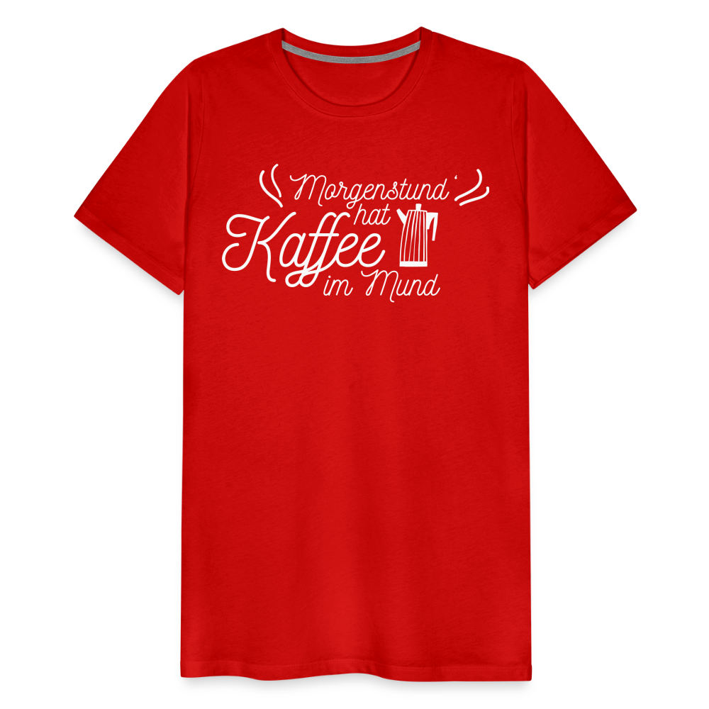 Männer Premium T-Shirt - Morgenstund hat Kaffee im Mund - Rot