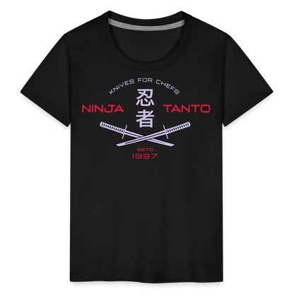 Kinder Premium T-Shirt - Ninja Tanto - Schwarz