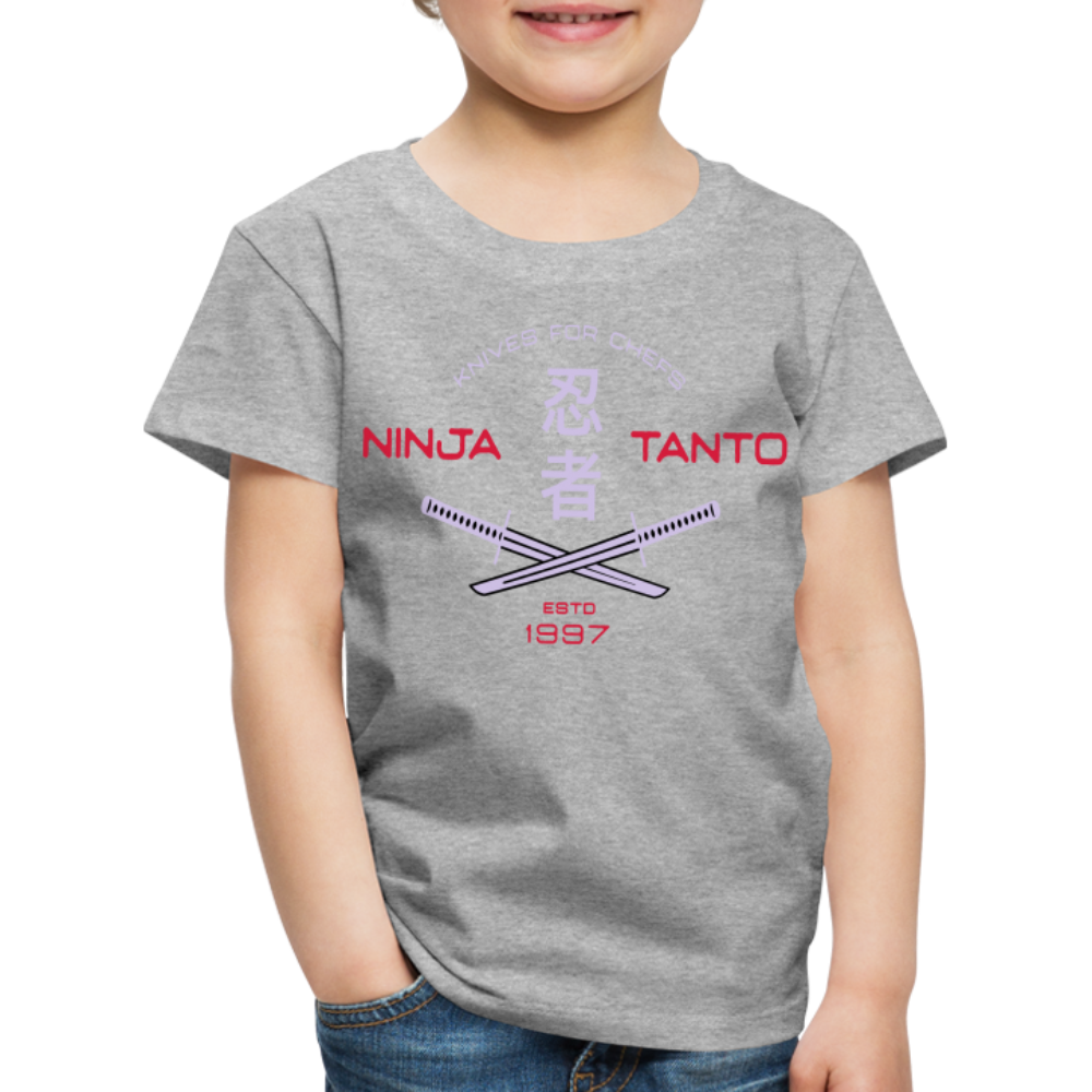 Kinder Premium T-Shirt - Ninja Tanto - Grau meliert