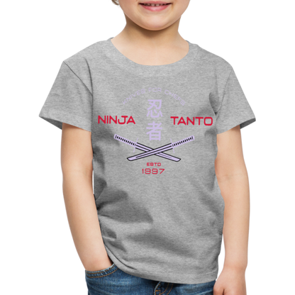 Kinder Premium T-Shirt - Ninja Tanto - Grau meliert