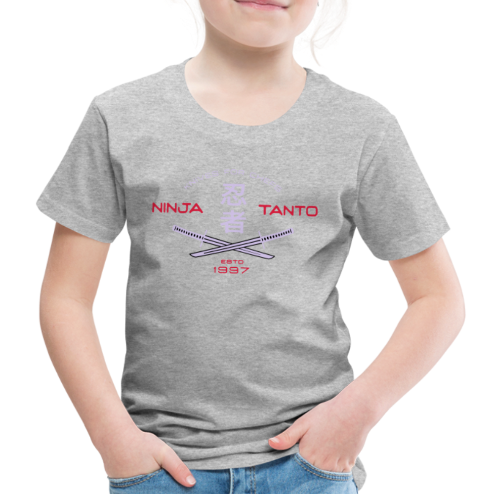 Kinder Premium T-Shirt - Ninja Tanto - Grau meliert