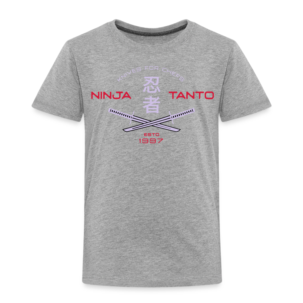 Kinder Premium T-Shirt - Ninja Tanto - Grau meliert