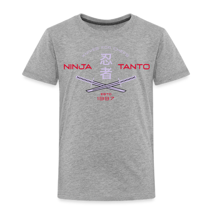 Kinder Premium T-Shirt - Ninja Tanto - Grau meliert