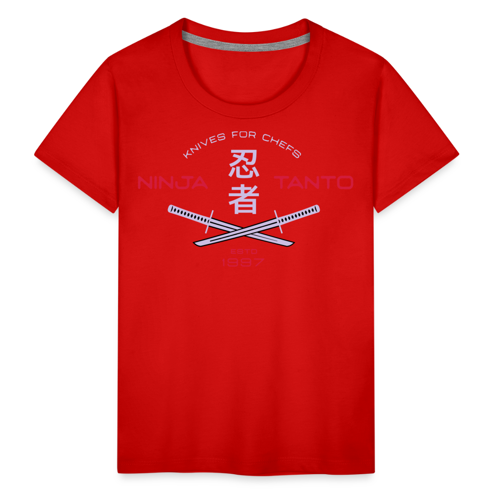 Kinder Premium T-Shirt - Ninja Tanto - Rot