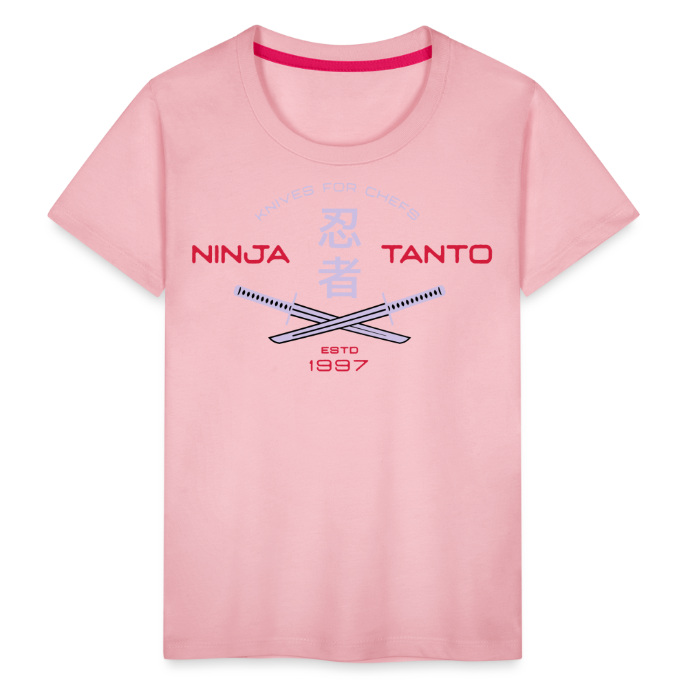 Kinder Premium T-Shirt - Ninja Tanto - Hellrosa