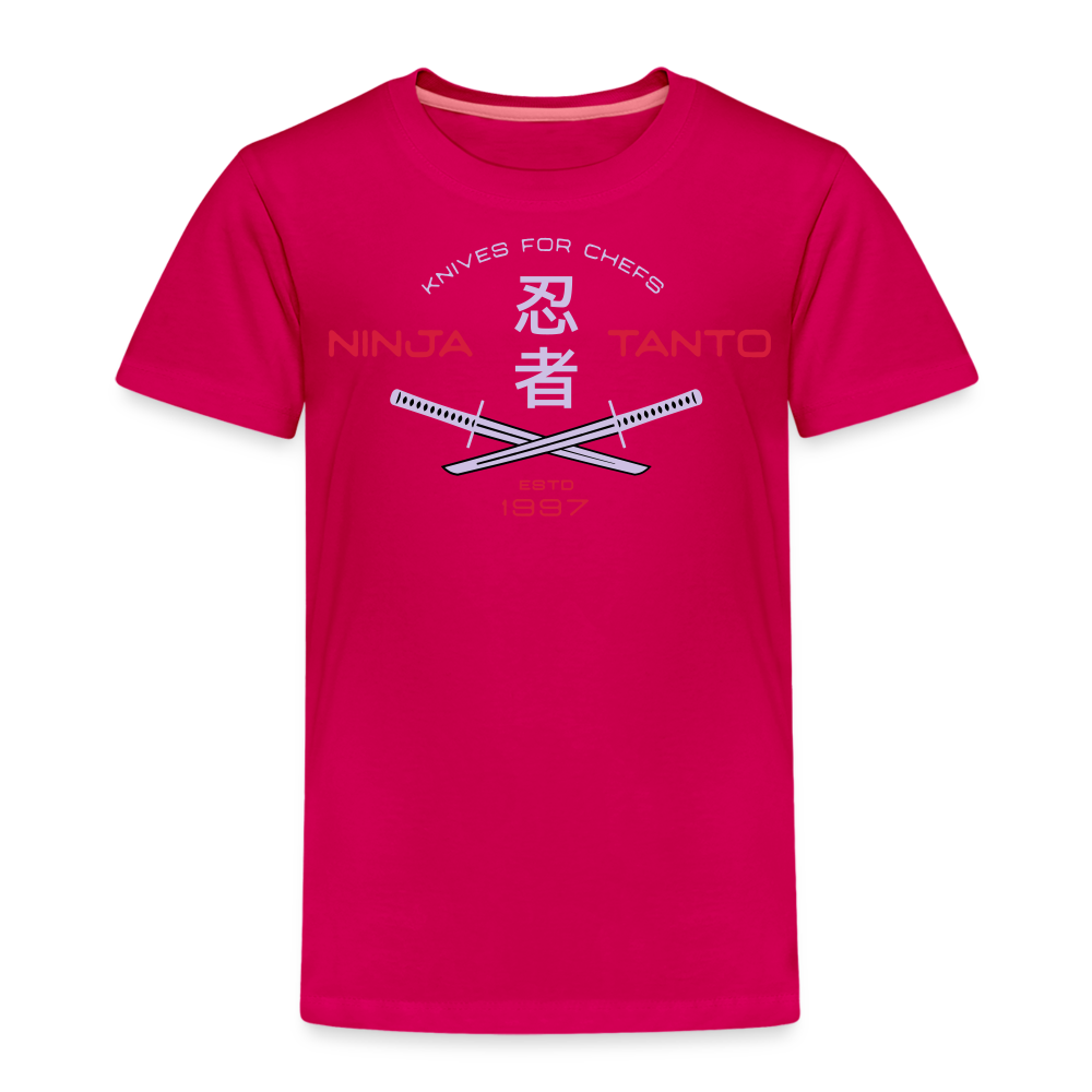 Kinder Premium T-Shirt - Ninja Tanto - dunkles Pink