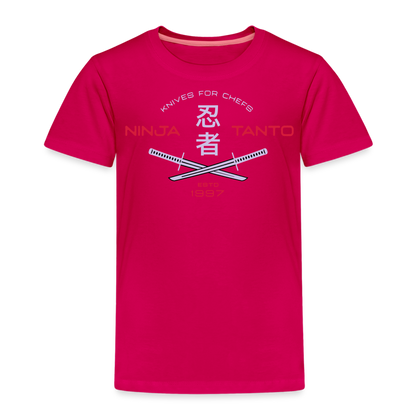 Kinder Premium T-Shirt - Ninja Tanto - dunkles Pink