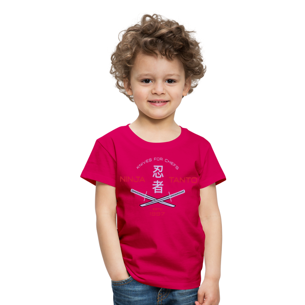 Kinder Premium T-Shirt - Ninja Tanto - dunkles Pink