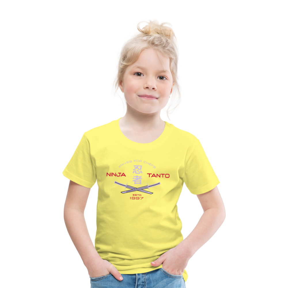 Kinder Premium T-Shirt - Ninja Tanto - Gelb