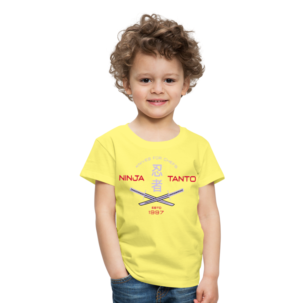 Kinder Premium T-Shirt - Ninja Tanto - Gelb