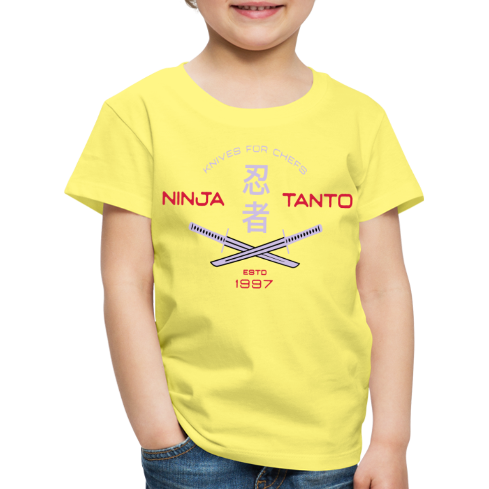 Kinder Premium T-Shirt - Ninja Tanto - Gelb