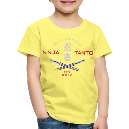 Kinder Premium T-Shirt - Ninja Tanto - Gelb