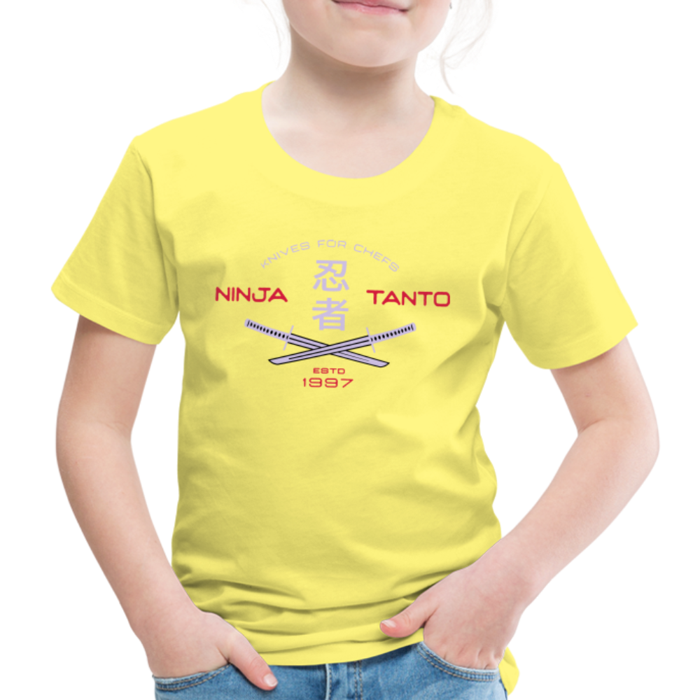 Kinder Premium T-Shirt - Ninja Tanto - Gelb