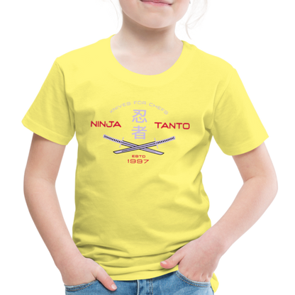 Kinder Premium T-Shirt - Ninja Tanto - Gelb