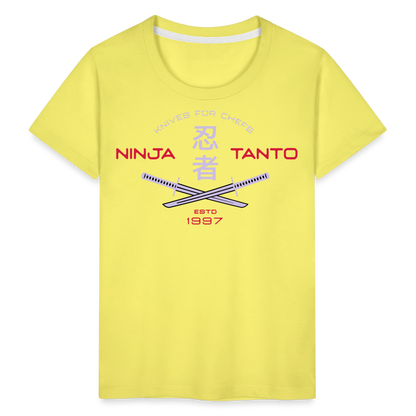 Kinder Premium T-Shirt - Ninja Tanto - Gelb