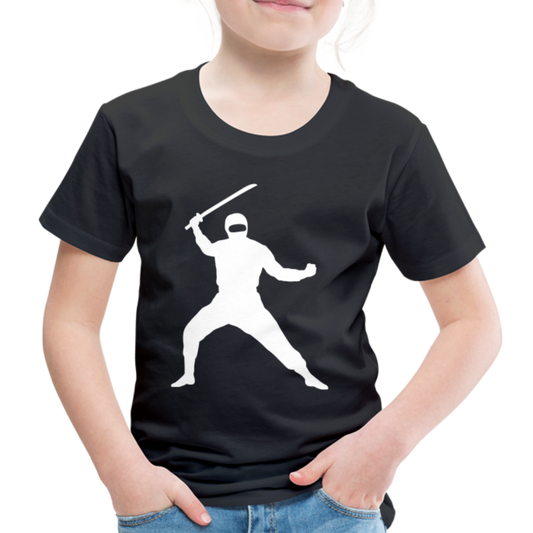 Kinder Premium T-Shirt - Ninja Design mit Katana - Schwarz