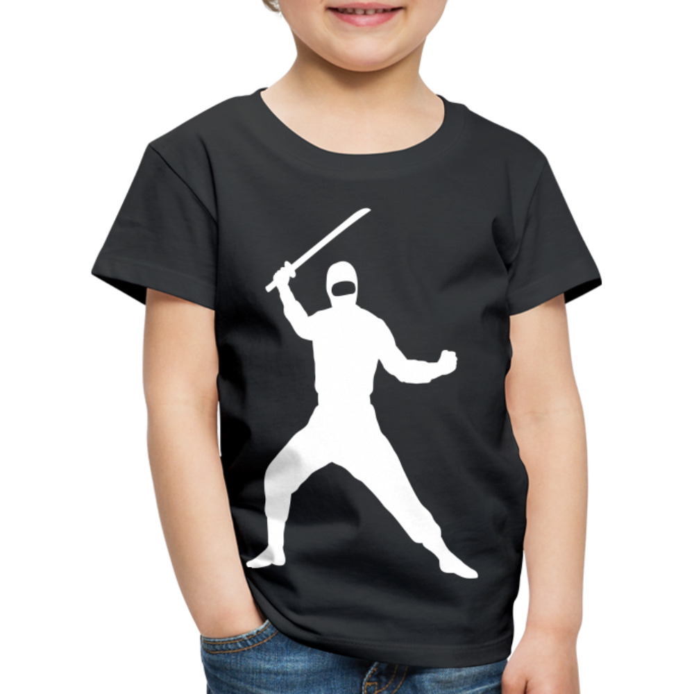 Kinder Premium T-Shirt - Ninja Design mit Katana - Schwarz