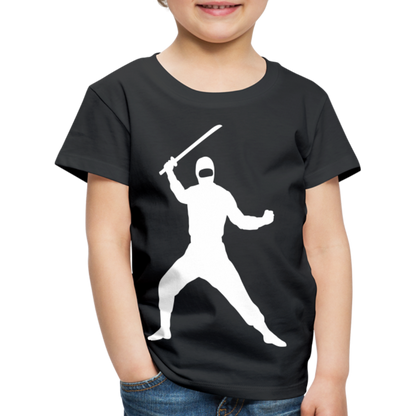 Kinder Premium T-Shirt - Ninja Design mit Katana - Schwarz