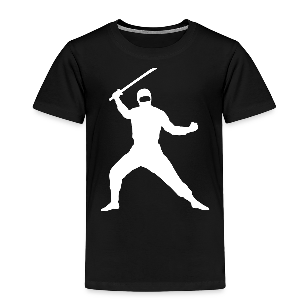 Kinder Premium T-Shirt - Ninja Design mit Katana - Schwarz