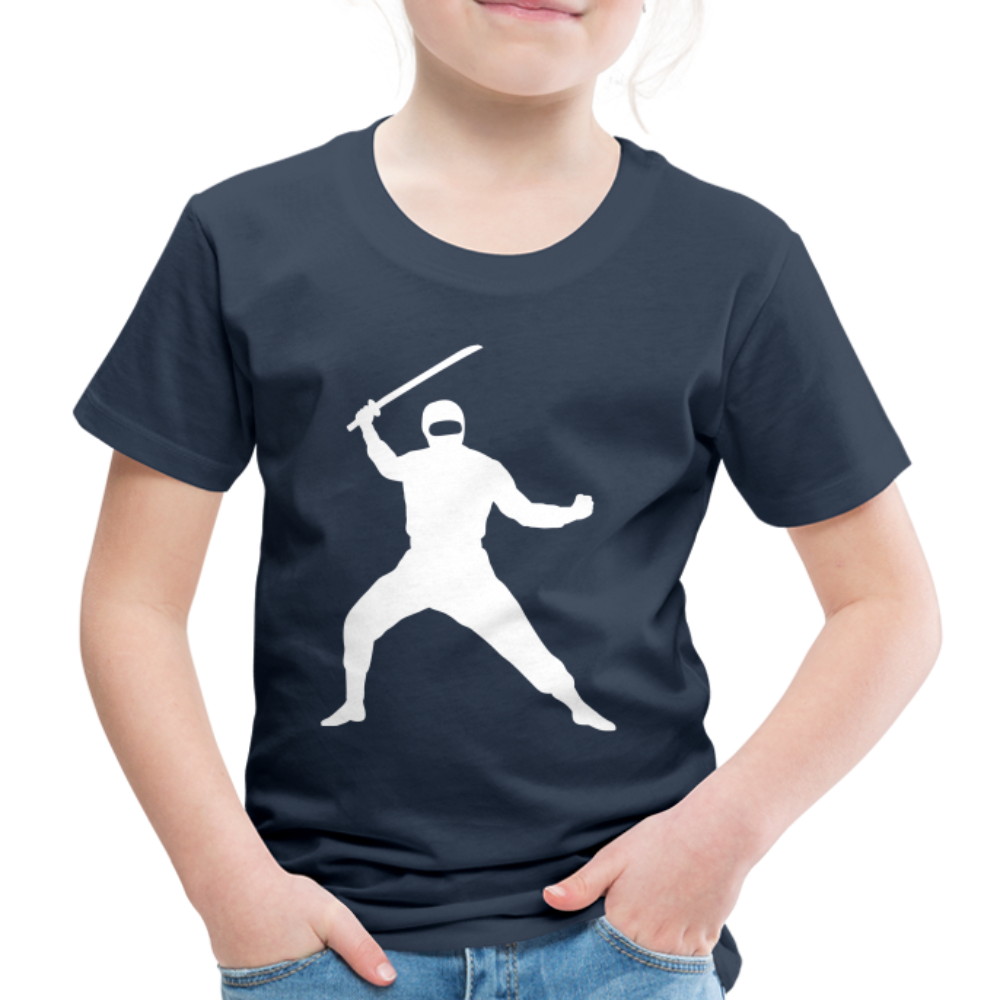 Kinder Premium T-Shirt - Ninja Design mit Katana - Navy