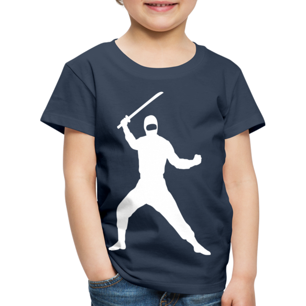 Kinder Premium T-Shirt - Ninja Design mit Katana - Navy