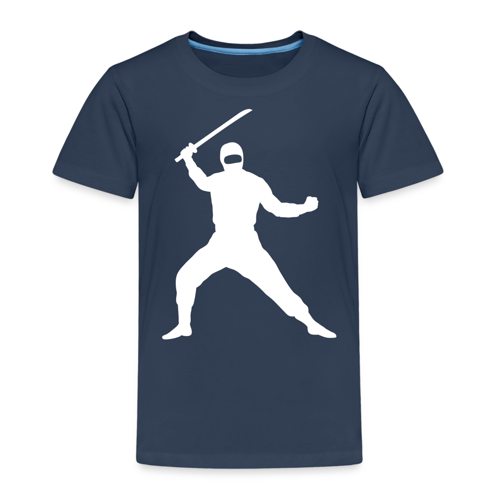 Kinder Premium T-Shirt - Ninja Design mit Katana - Navy