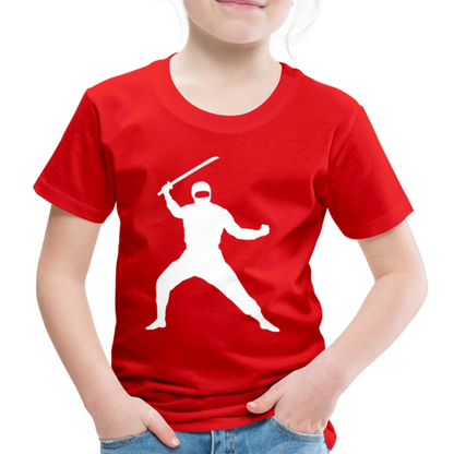 Kinder Premium T-Shirt - Ninja Design mit Katana - Rot