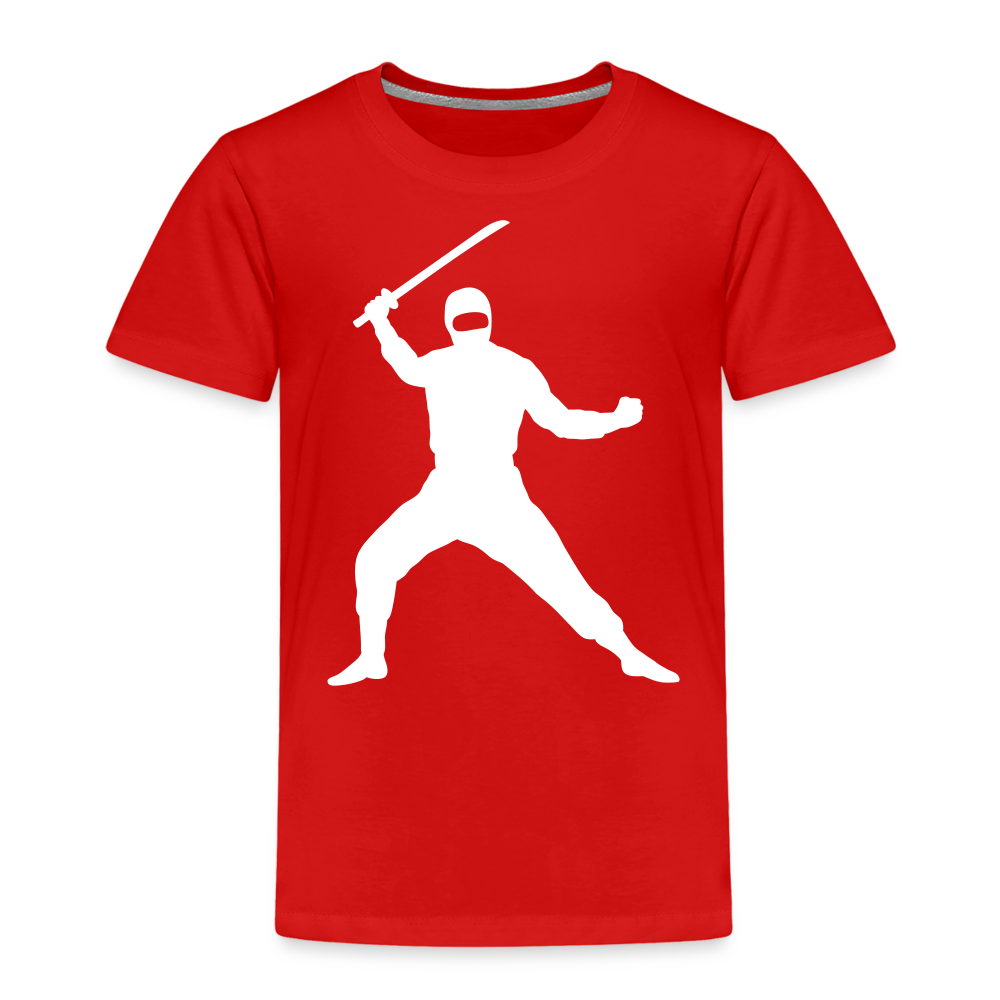 Kinder Premium T-Shirt - Ninja Design mit Katana - Rot