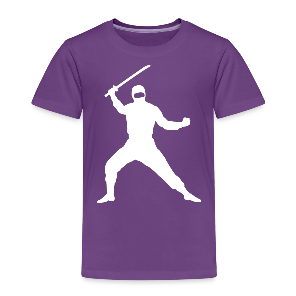 Kinder Premium T-Shirt - Ninja Design mit Katana - Lila