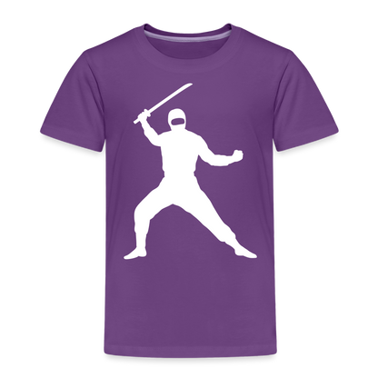 Kinder Premium T-Shirt - Ninja Design mit Katana - Lila