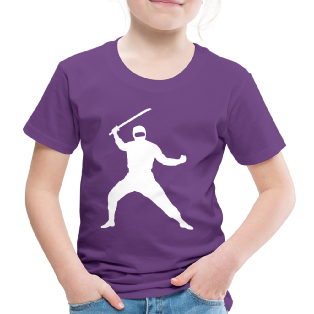 Kinder Premium T-Shirt - Ninja Design mit Katana - Lila