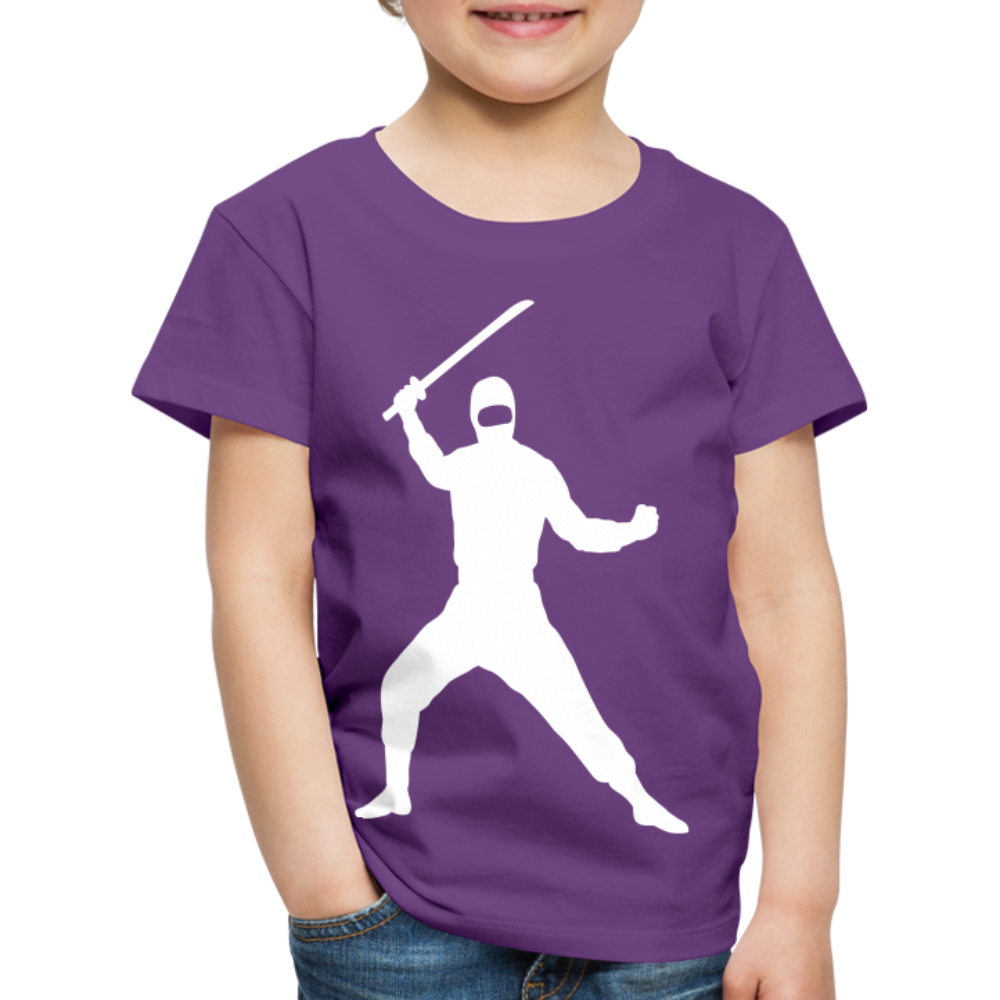 Kinder Premium T-Shirt - Ninja Design mit Katana - Lila