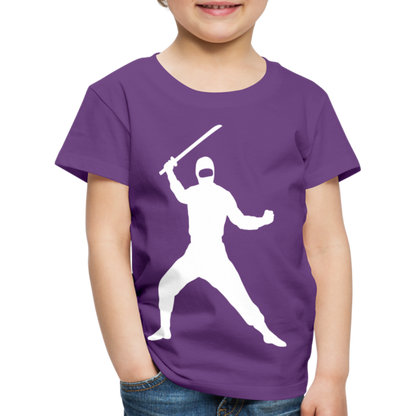 Kinder Premium T-Shirt - Ninja Design mit Katana - Lila