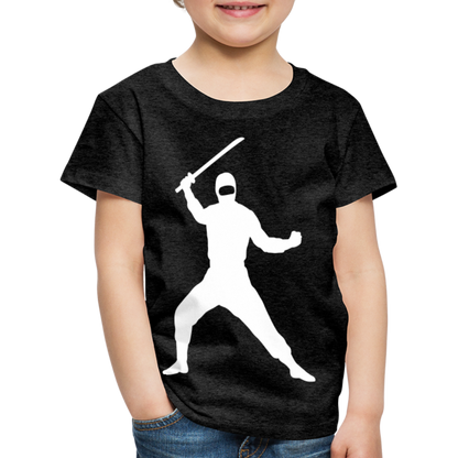 Kinder Premium T-Shirt - Ninja Design mit Katana - Anthrazit