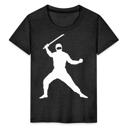 Kinder Premium T-Shirt - Ninja Design mit Katana - Anthrazit