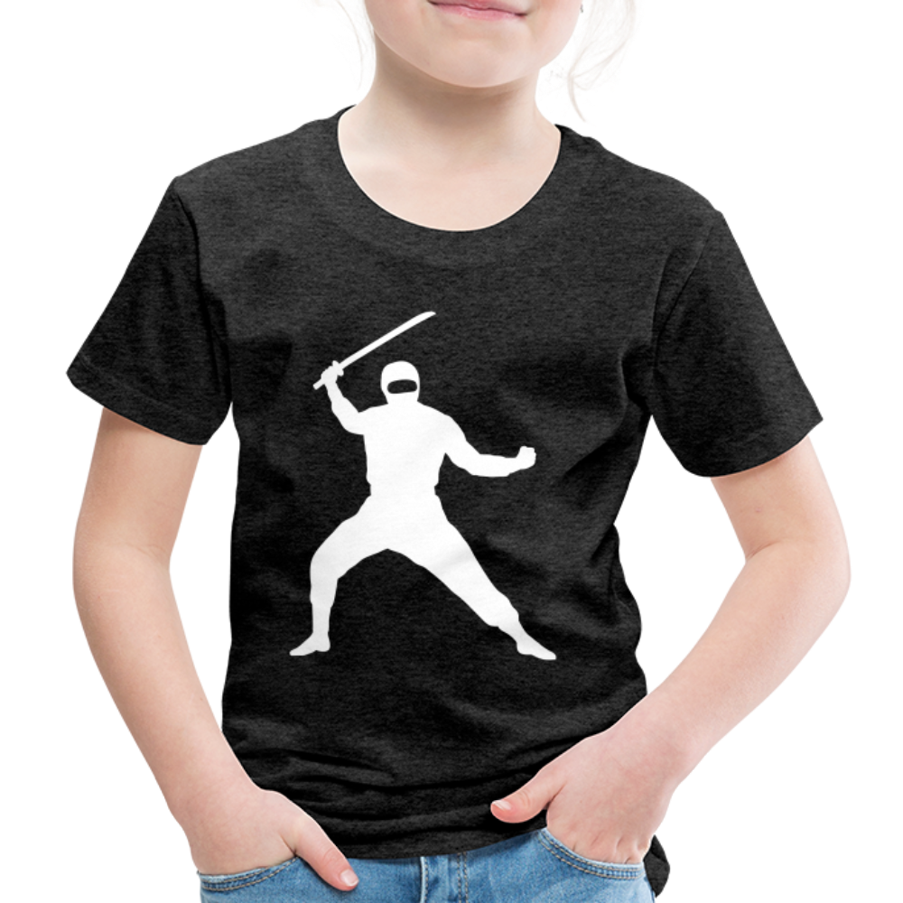 Kinder Premium T-Shirt - Ninja Design mit Katana - Anthrazit