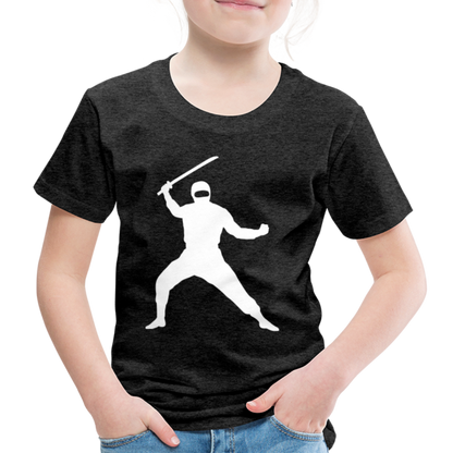 Kinder Premium T-Shirt - Ninja Design mit Katana - Anthrazit