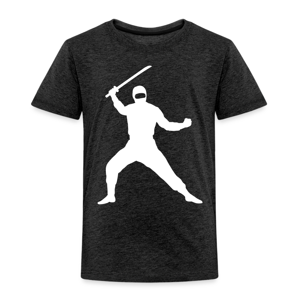 Kinder Premium T-Shirt - Ninja Design mit Katana - Anthrazit