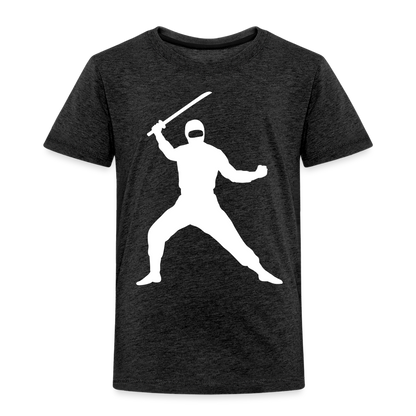 Kinder Premium T-Shirt - Ninja Design mit Katana - Anthrazit