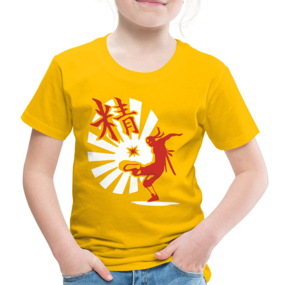 Kinder Premium T-Shirt - Ninja Shirt chinesisch - Sonnengelb