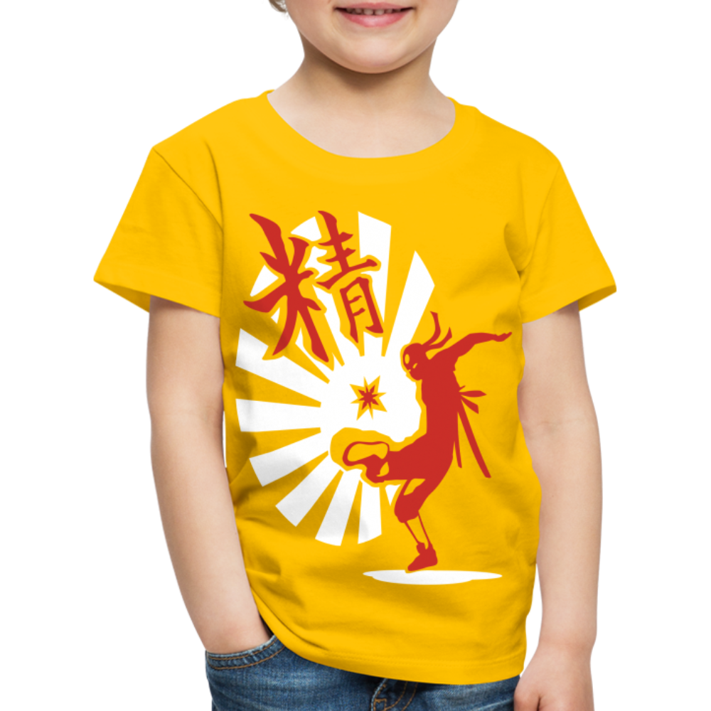 Kinder Premium T-Shirt - Ninja Shirt chinesisch - Sonnengelb