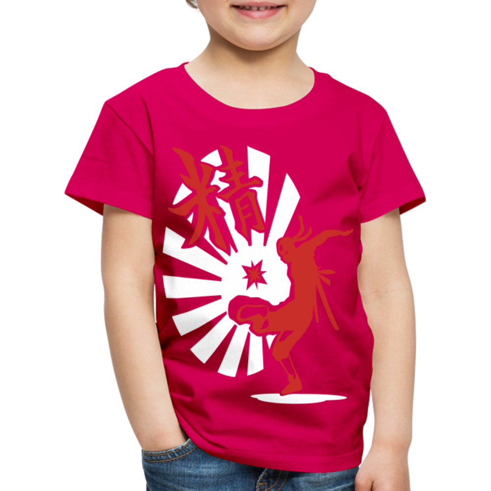 Kinder Premium T-Shirt - Ninja Shirt chinesisch - dunkles Pink