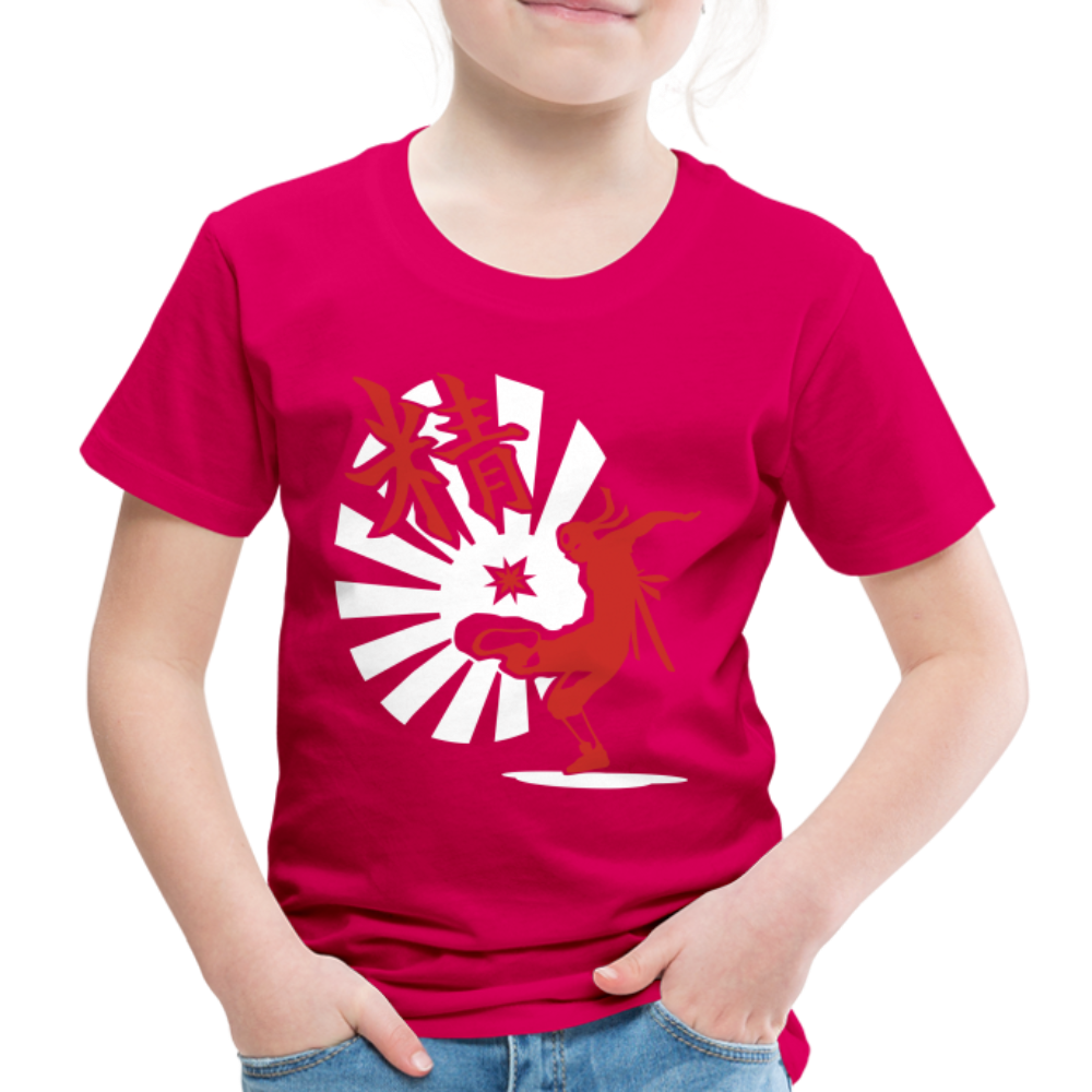 Kinder Premium T-Shirt - Ninja Shirt chinesisch - dunkles Pink