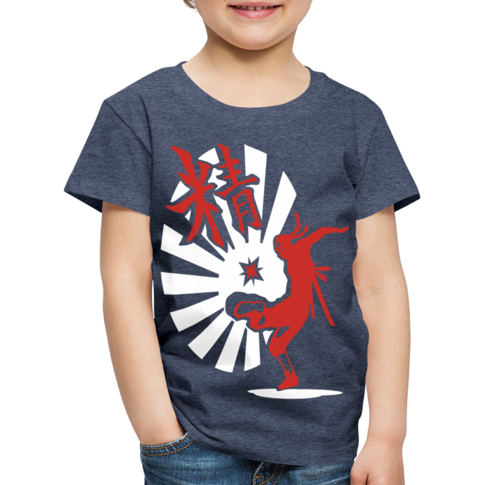 Kinder Premium T-Shirt - Ninja Shirt chinesisch - Blau meliert