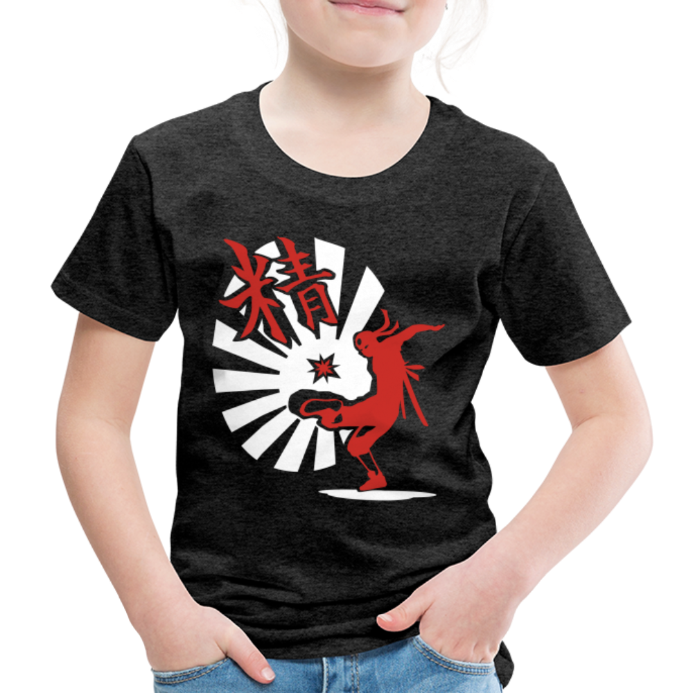 Kinder Premium T-Shirt - Ninja Shirt chinesisch - Anthrazit