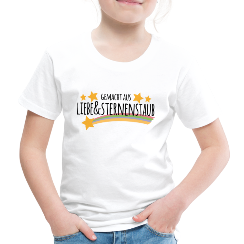 Kinder Premium T-Shirt - Gemacht aus Liebe & Sternenstaub - weiß