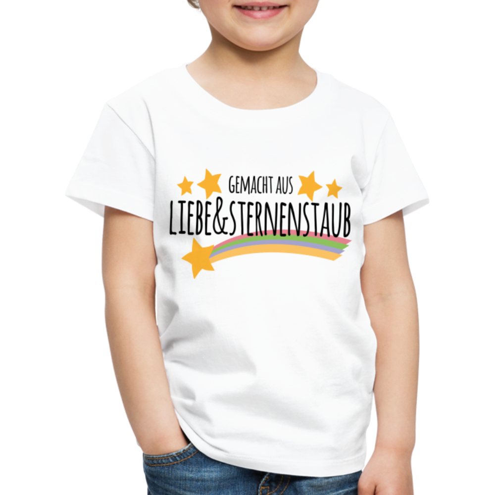 Kinder Premium T-Shirt - Gemacht aus Liebe & Sternenstaub - weiß