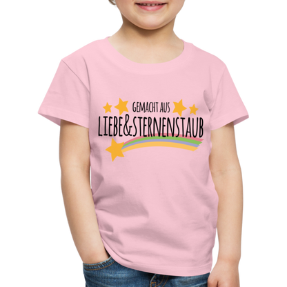 Kinder Premium T-Shirt - Gemacht aus Liebe & Sternenstaub - Hellrosa